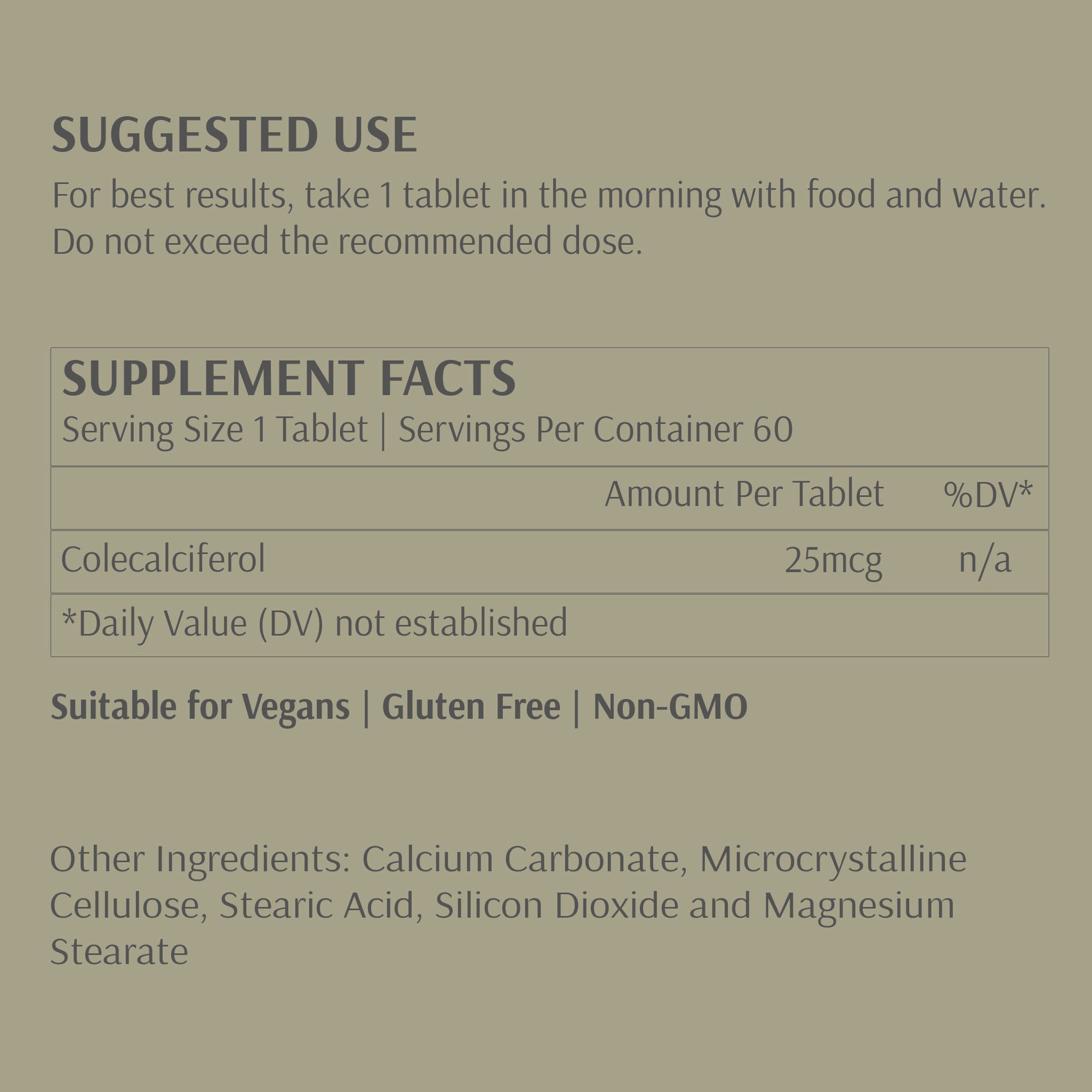 Vitamin D3 1000IU, 60 tablets | Envivo Biotics
